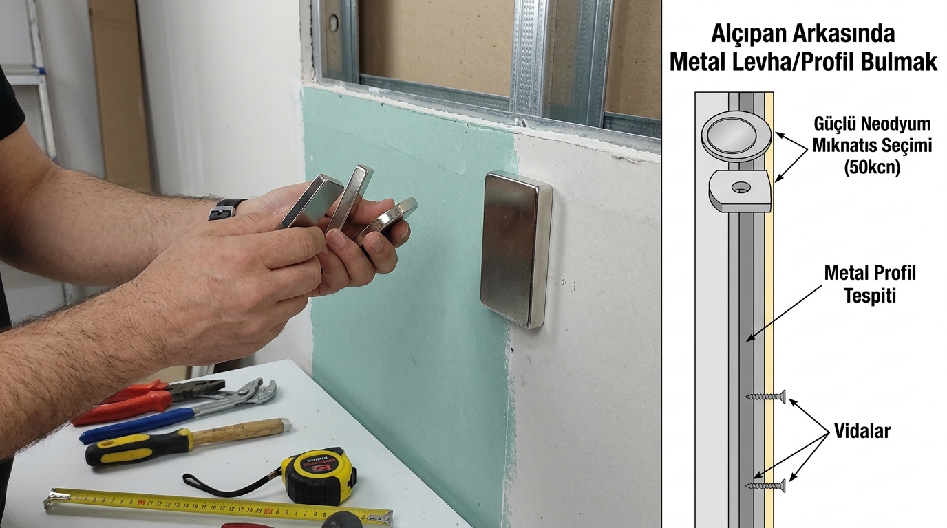 Alçıpan Arkasında Metal Levha Bulmak İçin Neodyum Mıknatıs Seçimi