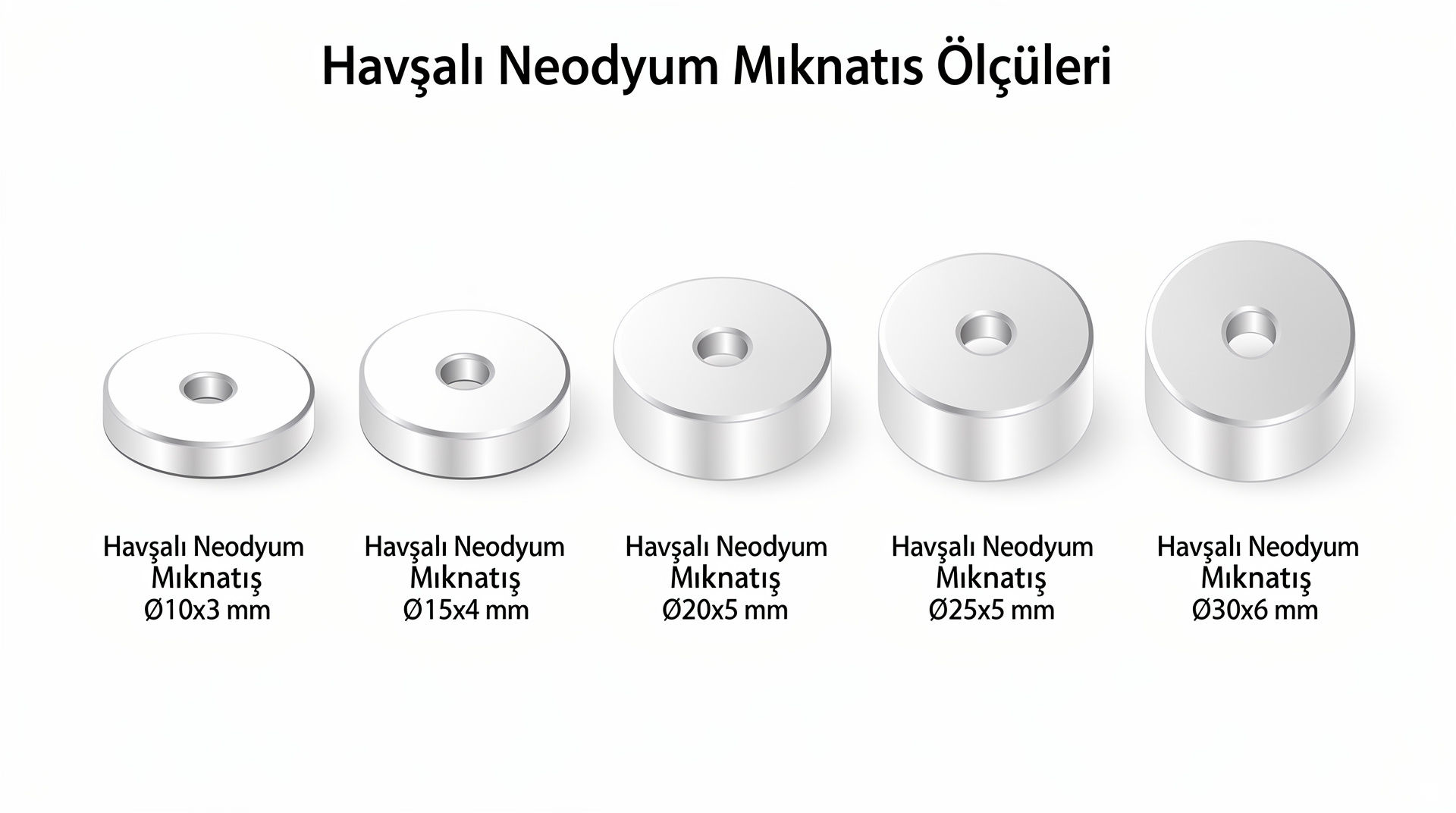 Havşalı Neodyum Mıknatıs Çeşitleri